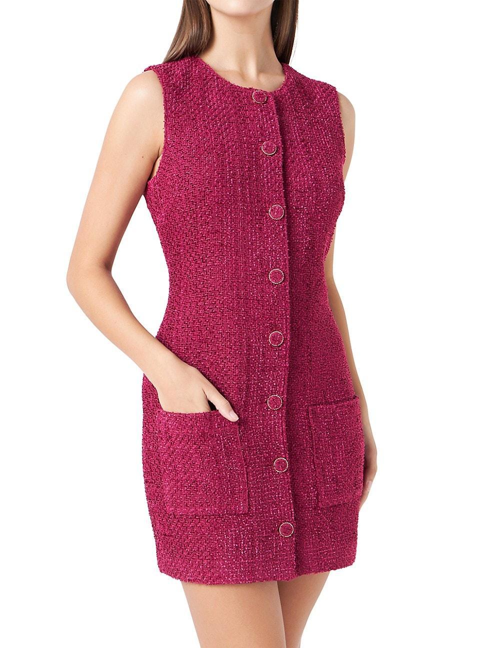 Women's Sleeveless Tweed Mini Dress Product Image