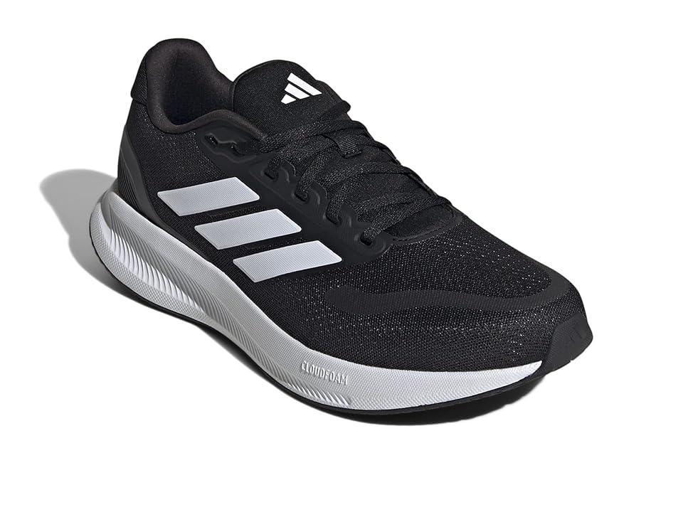 adidas Running Run Falcon 5 Wide Running Shoes White/Black) Men's Running Shoes Product Image