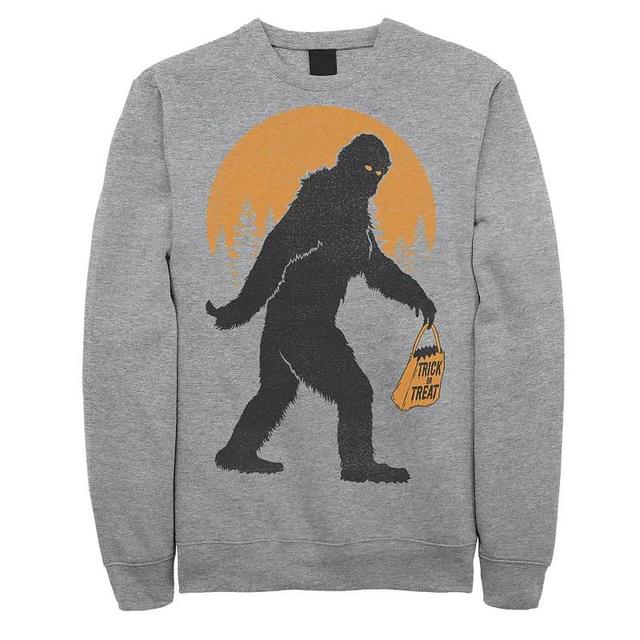 Mens Bigfoot Trick Or Treat Bag Halloween Sweatshirt, Mens Athletic Grey Product Image