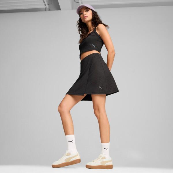 PUMA DARE TO Women's Raised Texture Skirt in Black/Aop Product Image