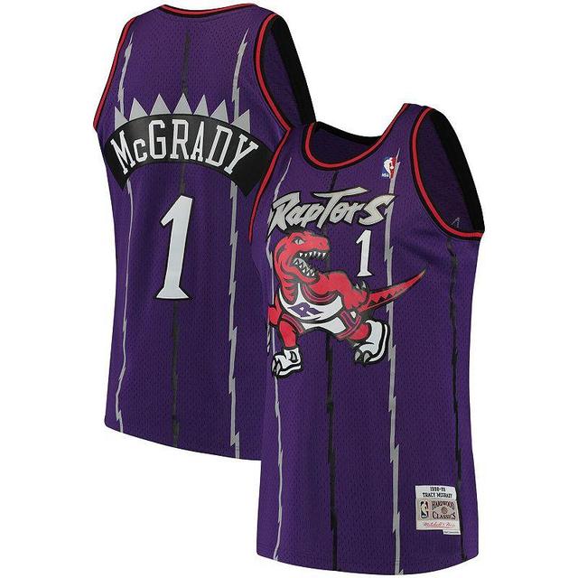 Mens Mitchell & Ness Tracy McGrady Purple Toronto Raptors 1998-99 Hardwood Classics Swingman Jersey Product Image