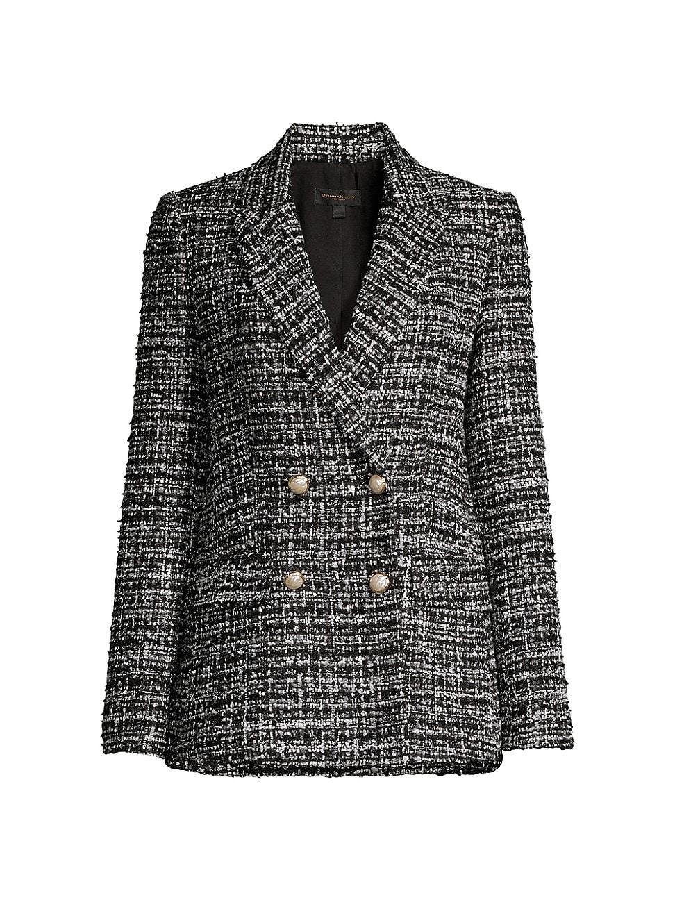 Womens City Mist Tweed Double-Breasted Jacket Product Image