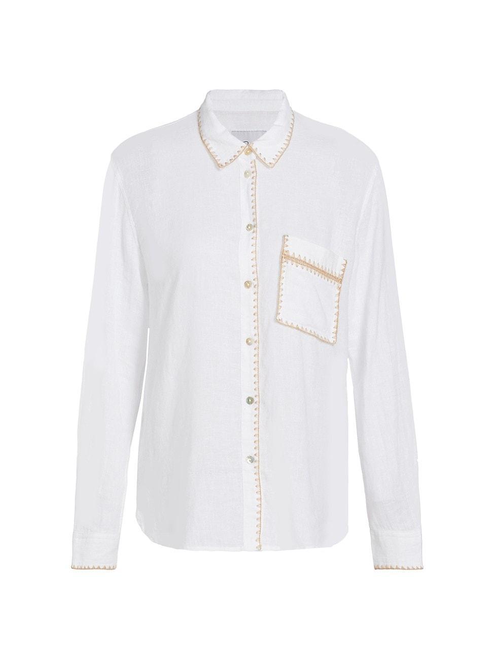 Womens Charli Linen-Blend Button-Front Shirt Product Image