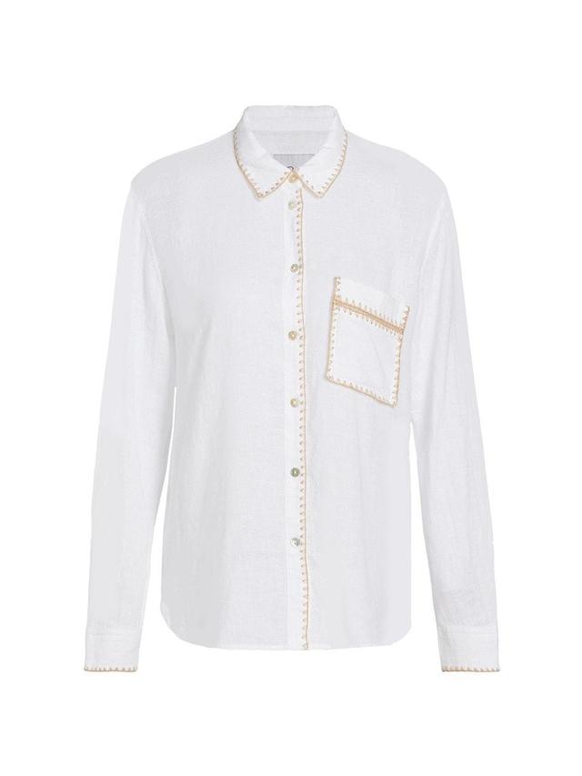 Womens Charli Linen-Blend Button-Front Shirt Product Image