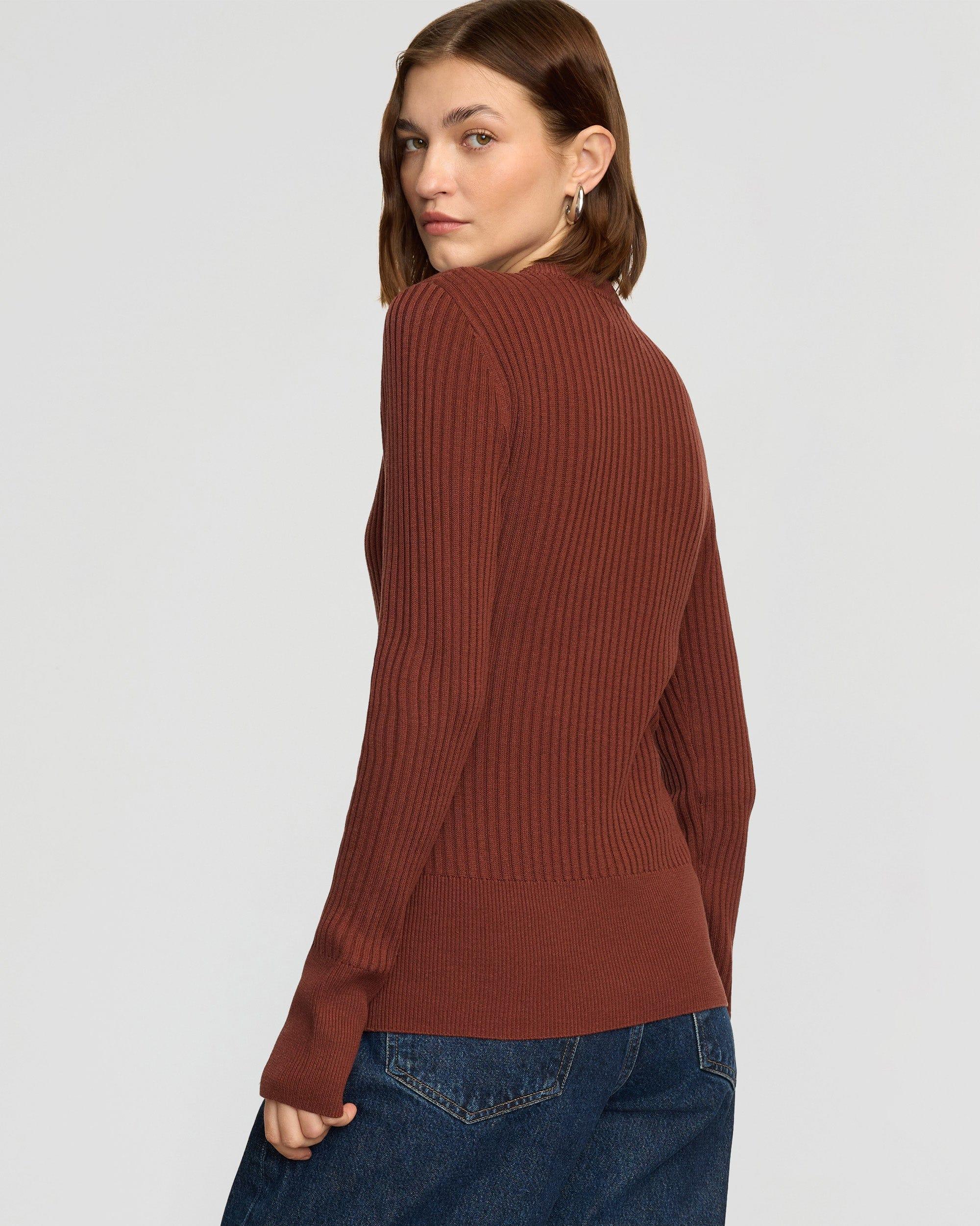 Kayla Ribbed Two-Way Zip Sweater Product Image