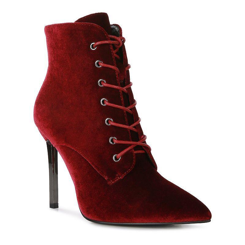 London Rag Womens Heeled Ankle Boots Red Product Image