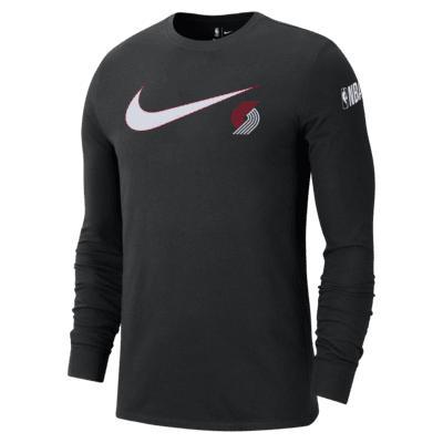 Portland Trail Blazers Swoosh Essential Men's Nike NBA Long-Sleeve T-Shirt Product Image