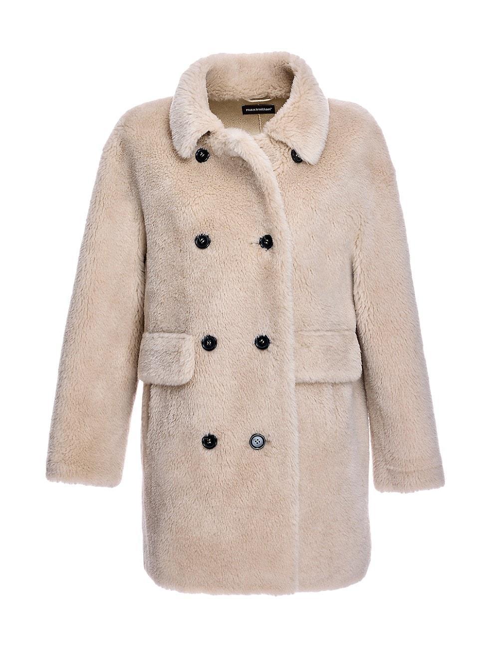 Womens Plush Lambs Wool Peacoat Product Image