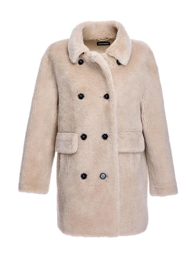 Womens Plush Lambs Wool Peacoat Product Image