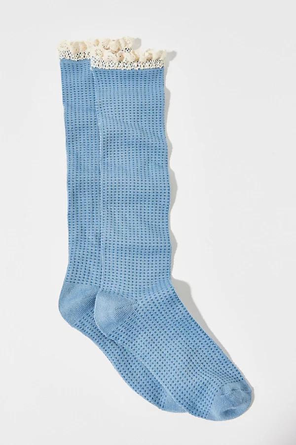 Waffle Knit Knee High Sock Womens at Urban Outfitters Product Image