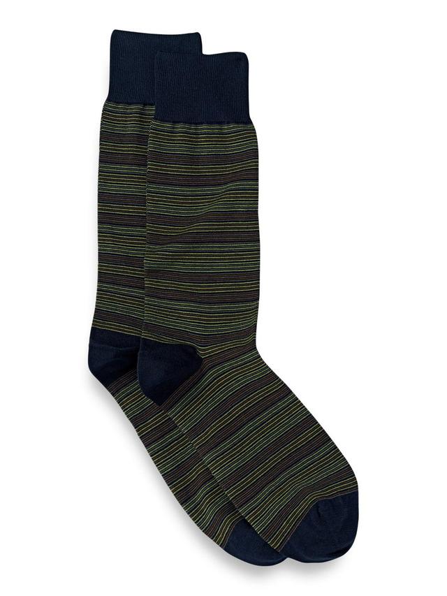 Stripe Cotton Blend Sock - Green Multi Product Image