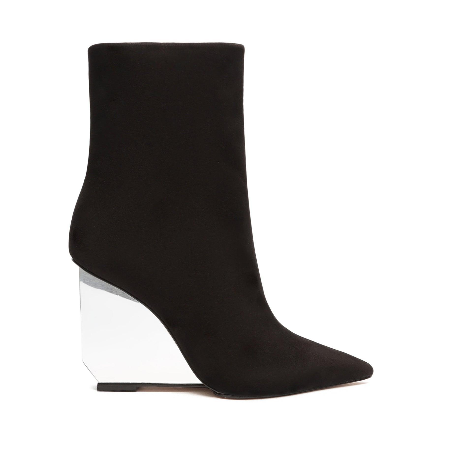 Asya Mirror Leather Bootie - 5 Black Nubuck Product Image