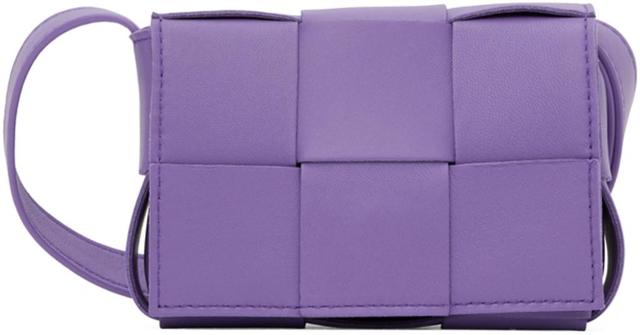 BOTTEGA VENETA Candy Cassette Mini Leather Cross-body Bag In 5311 Purple Gold Product Image