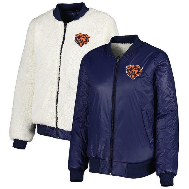 Womens G-III 4Her by Carl Banks Oatmeal/Navy Chicago Bears Switchback Reversible Full-Zip Jacket Product Image