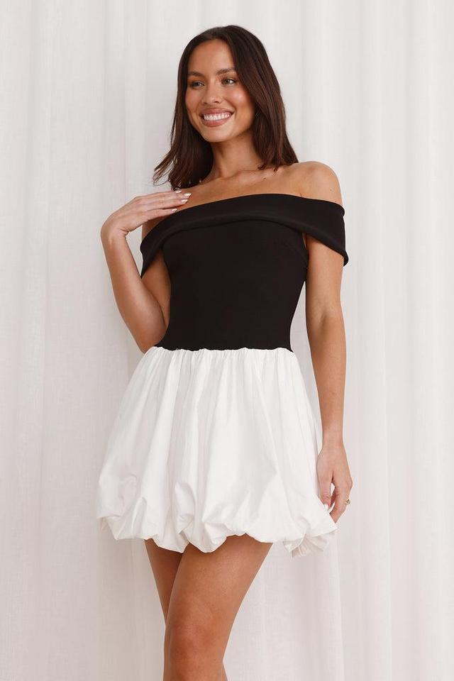 Oceanfront Off Shoulder Mini Dress Black Product Image