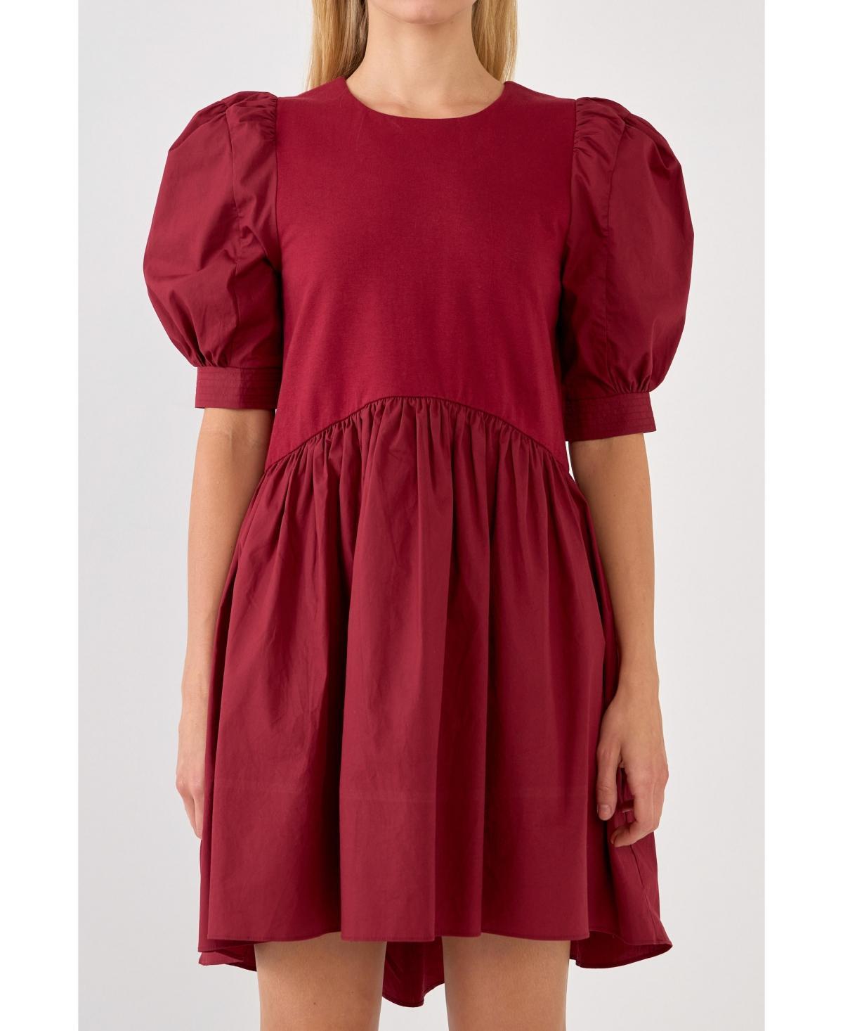 English Factory Womens High Low Knit Combo Dress Product Image