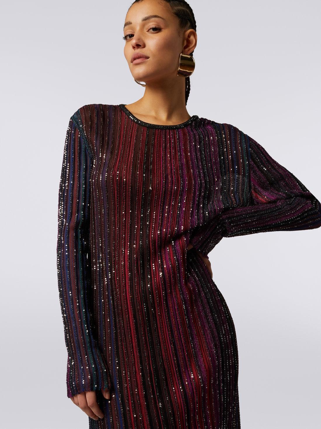 Long pleated viscose lamé dress with sequins Multicoloured | Missoni Product Image