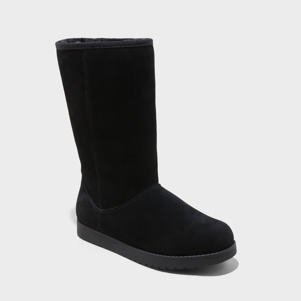 Womens Sarah Suede Shearling Winter Boots - Universal Thread Black 9 Product Image