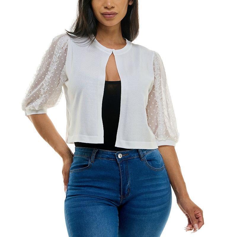 Womens Nina Leonard Chiffon Ruffle Trim Bolero Product Image