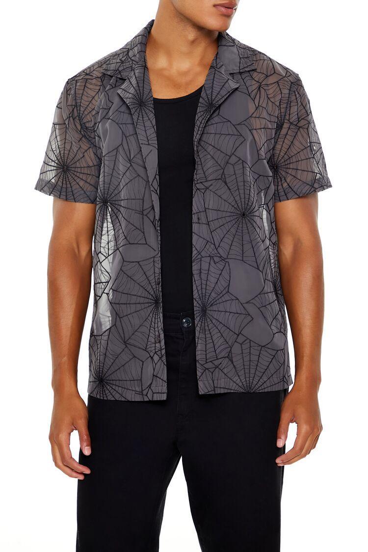 Embroidered Textured Spiderweb Shirt | Forever 21 Product Image