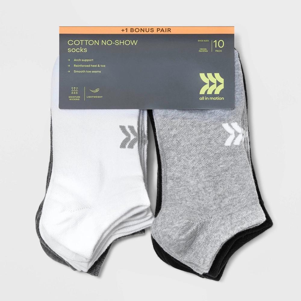 Womens Lightweight 10+1 Bonus Pack No Show Athletic Socks - All In Motion 4-10 Product Image