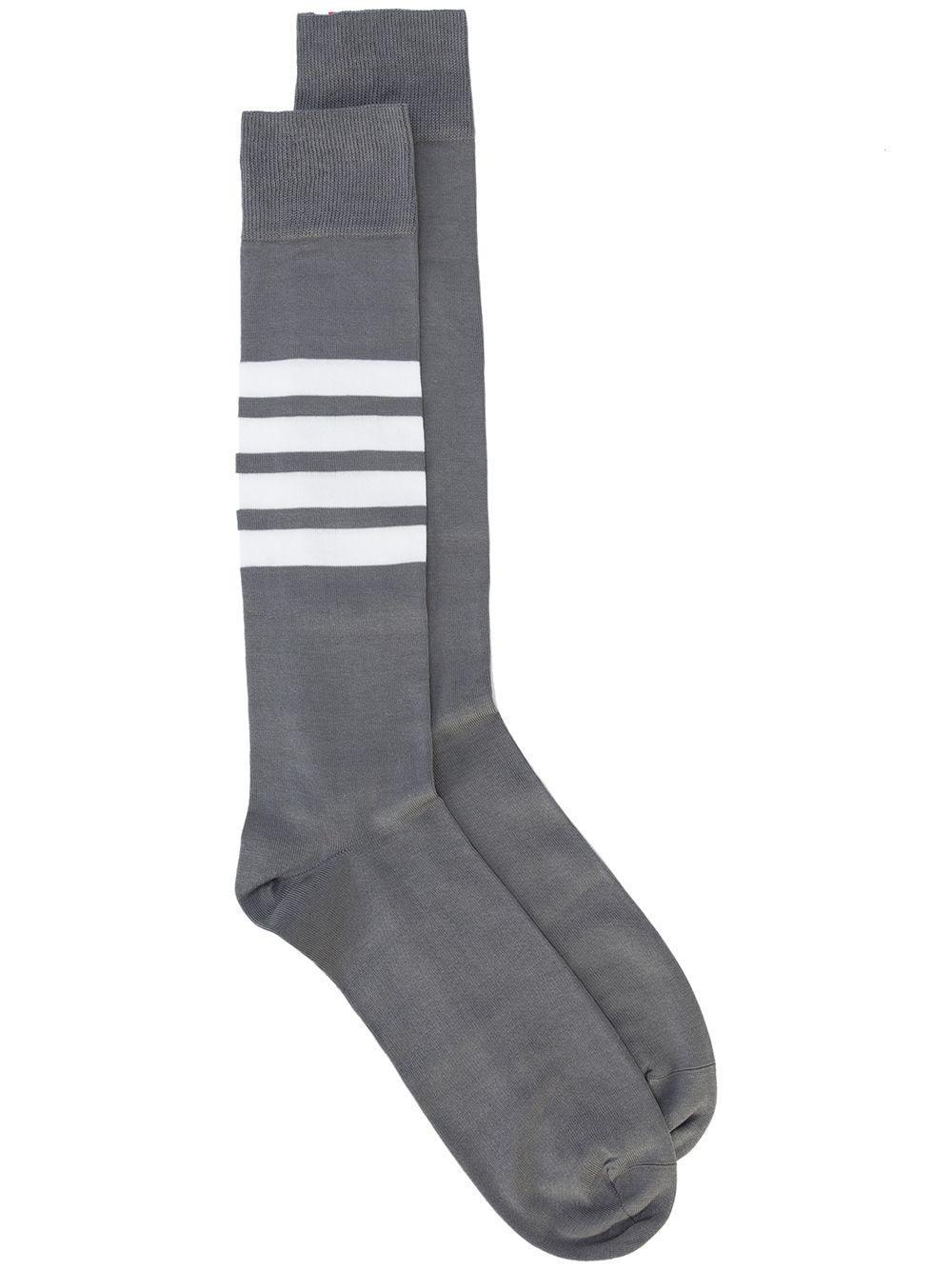 4-bar Striped Socks In Grey Product Image