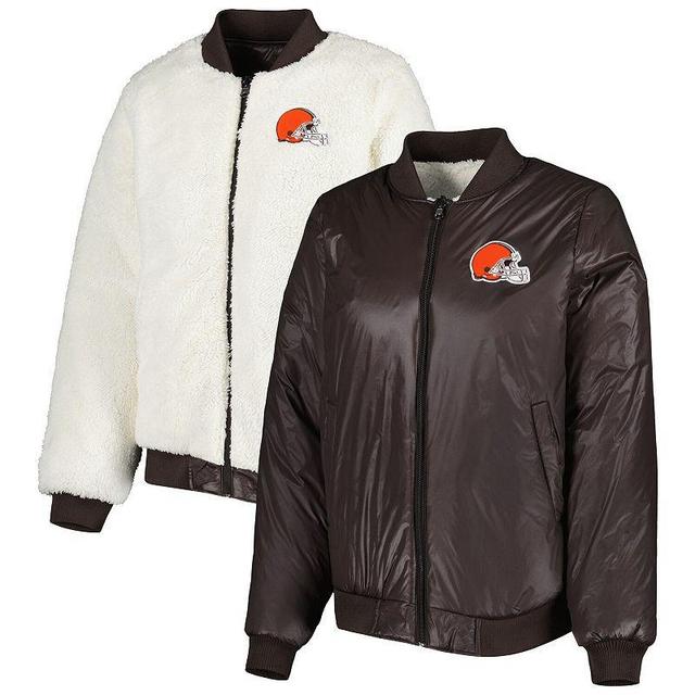 Womens G-III 4Her by Carl Banks Oatmeal/Brown Cleveland Browns Switchback Reversible Full-Zip Jacket Product Image