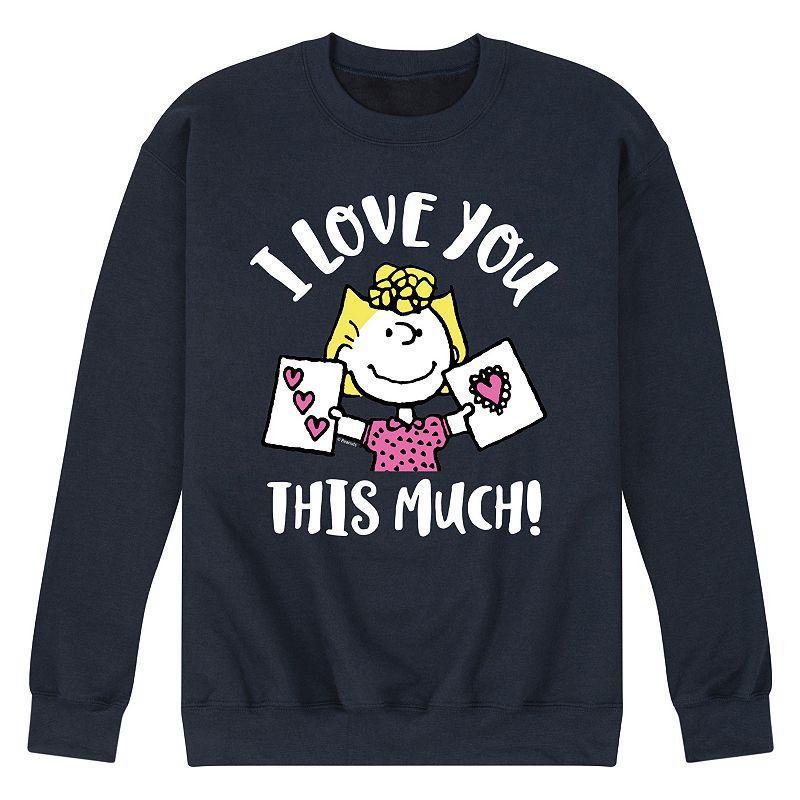 Mens Peanuts Love You This Much Sweatshirt Black Product Image