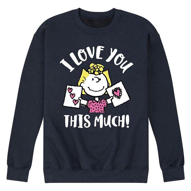 Mens Peanuts Love You This Much Sweatshirt Blue Product Image