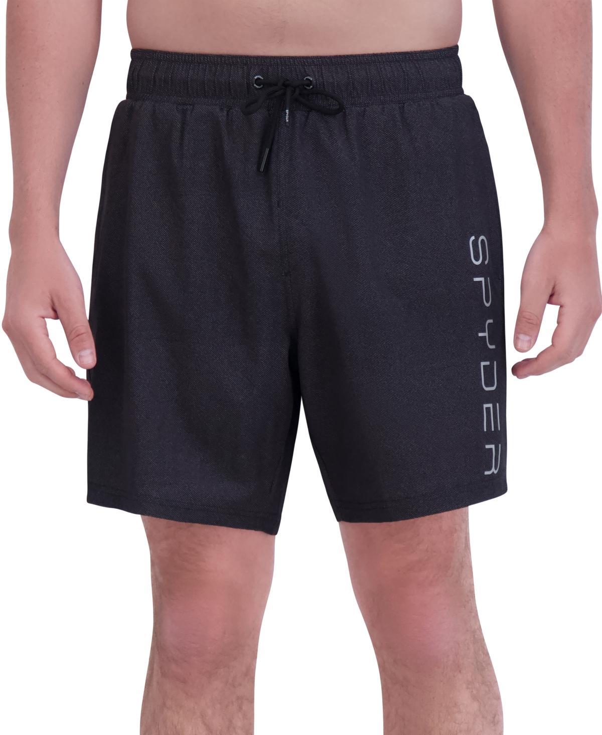 Spyder Mens Stretch Twill-Print 7 Swim Trunks with Compression Liner Product Image