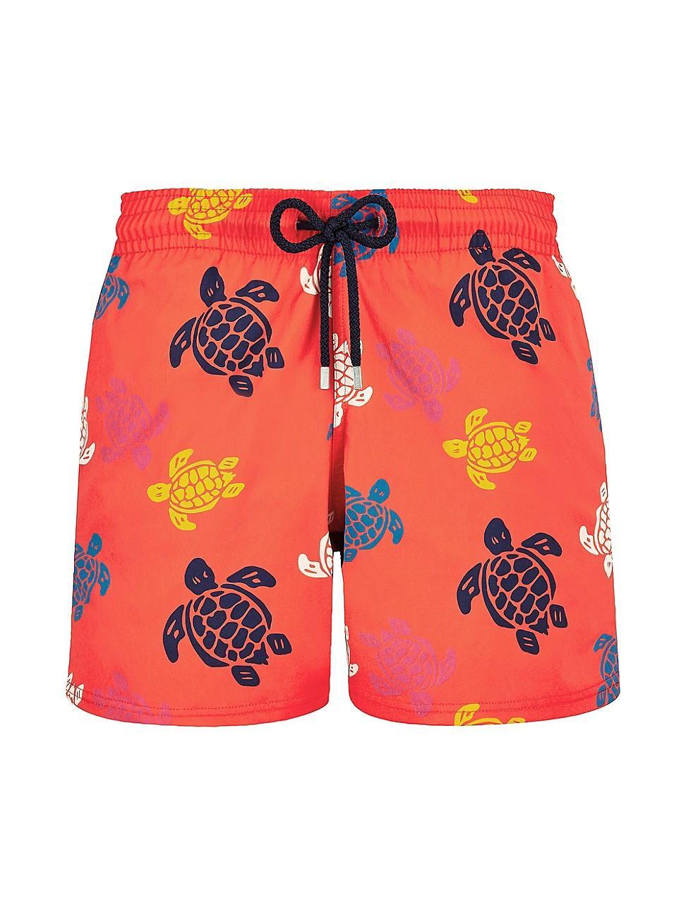 Mens Multicolor Tortoise Swim Trunks Product Image