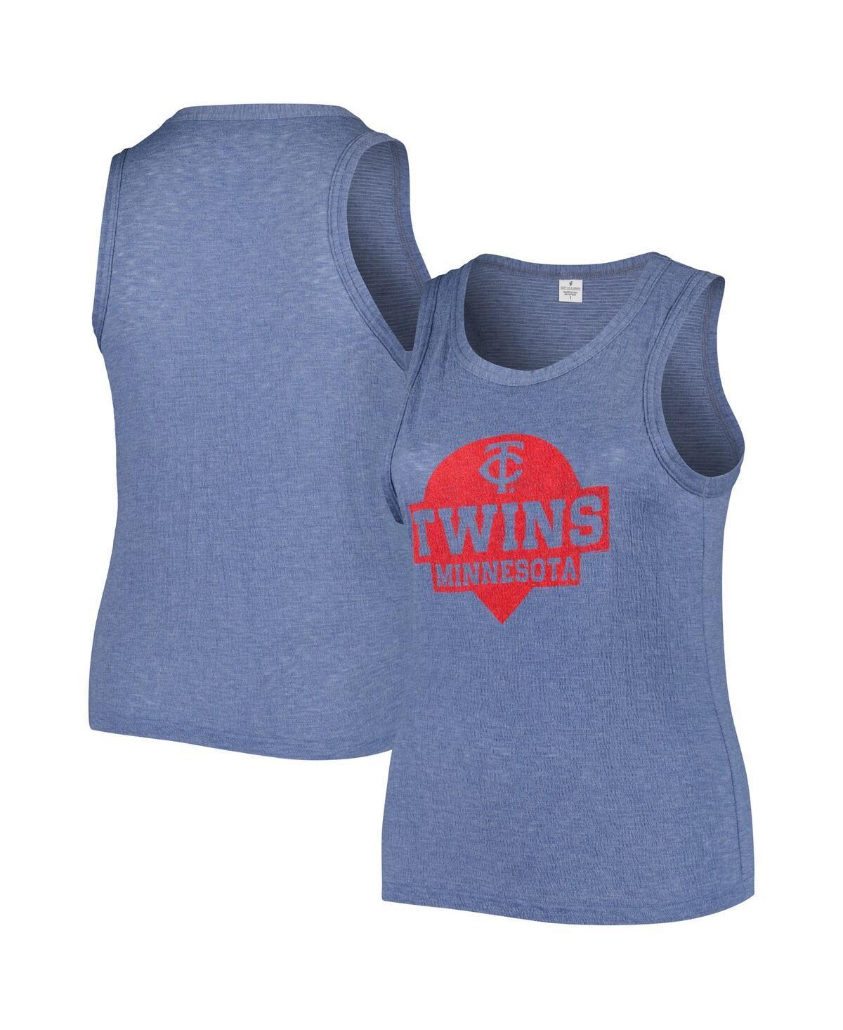 Womens Soft As A Grape Navy Minnesota Twins Plus Size High Neck Tri-Blend Tank Top Product Image