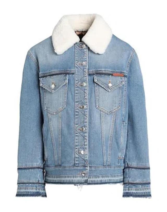 DOLCE & GABBANA Light Blue Cotton Jackets & Coat Product Image