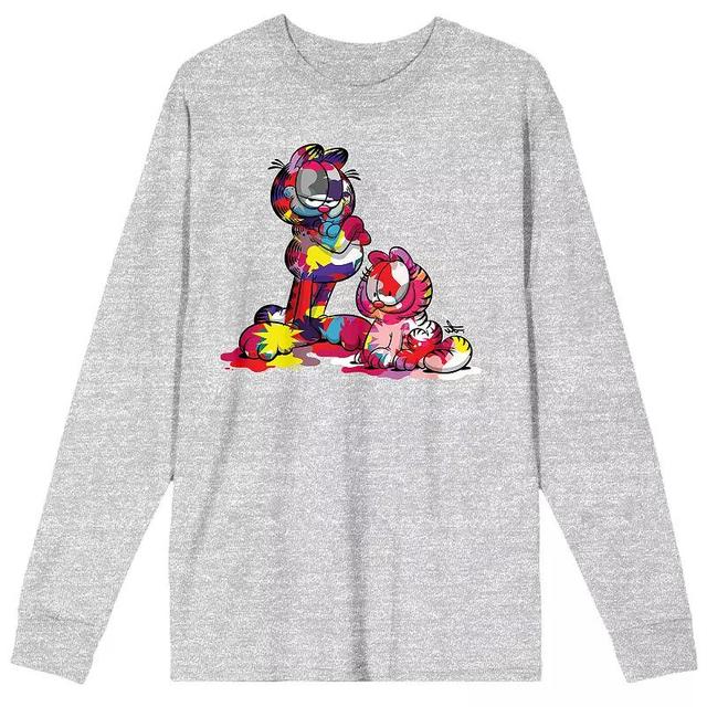 Mens Garfield Paint-Covered Long Sleeve Tee Product Image