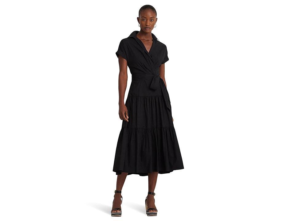 Lauren Ralph Lauren Belted Cotton-Blend Tiered Dress Women's Dress product image