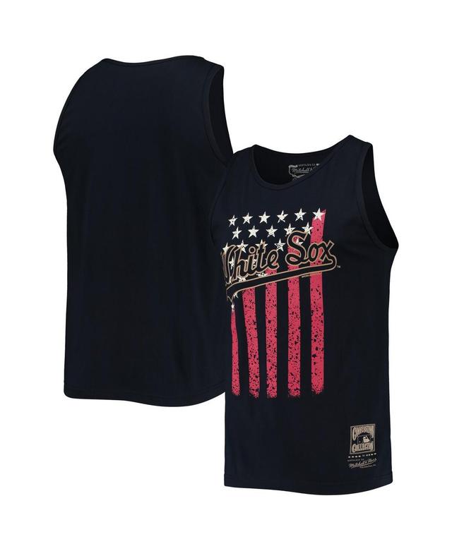 Men's Mitchell & Ness Navy Chicago White Sox Cooperstown Collection Stars and Stripes Tank Top Product Image