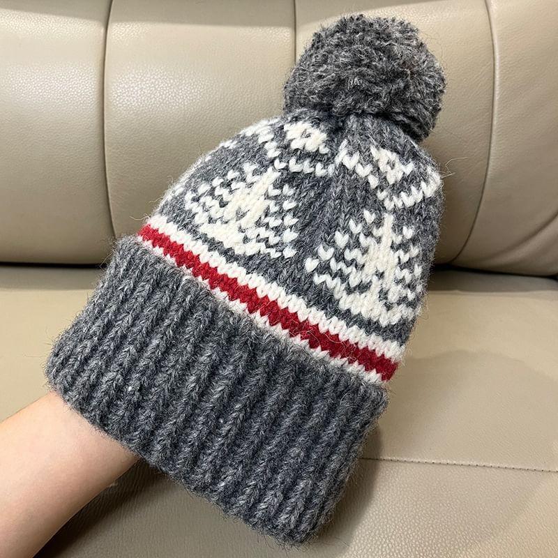 Patterned Pom Pom Knit Beanie product image