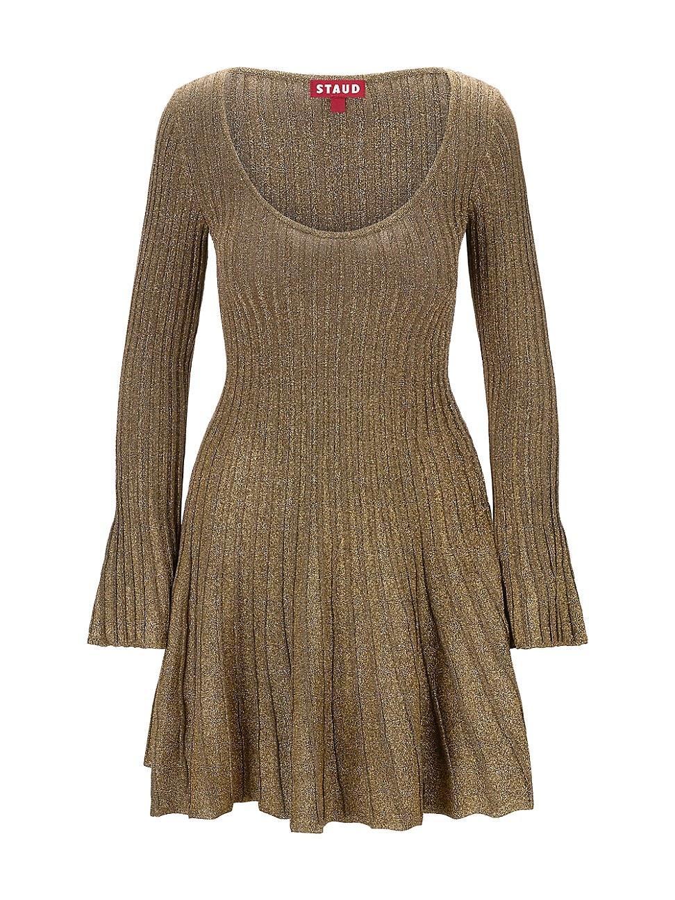 Womens Raquel Metallic Rib-Knit Minidress Product Image