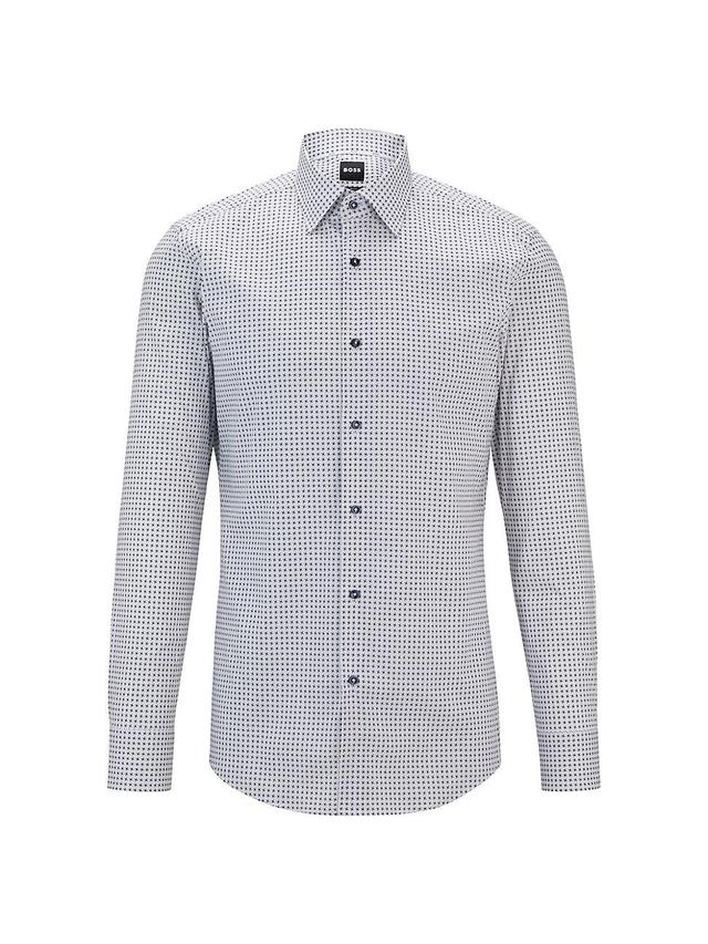 Mens Slim-Fit Shirt in Geometric-Printed Product Image