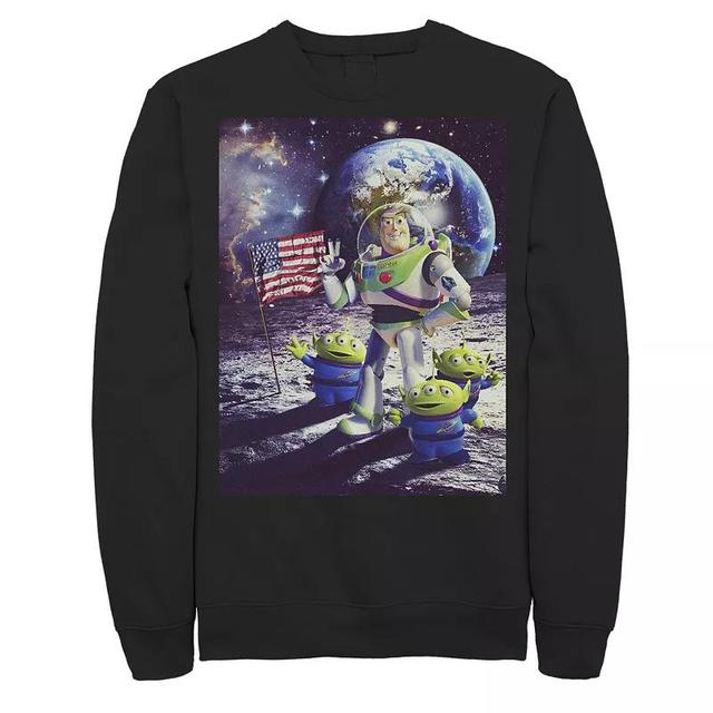 Disney / Pixars Toy Story Buzz Lightyear and Aliens Mens On The Moon Photo Sweatshirt Product Image