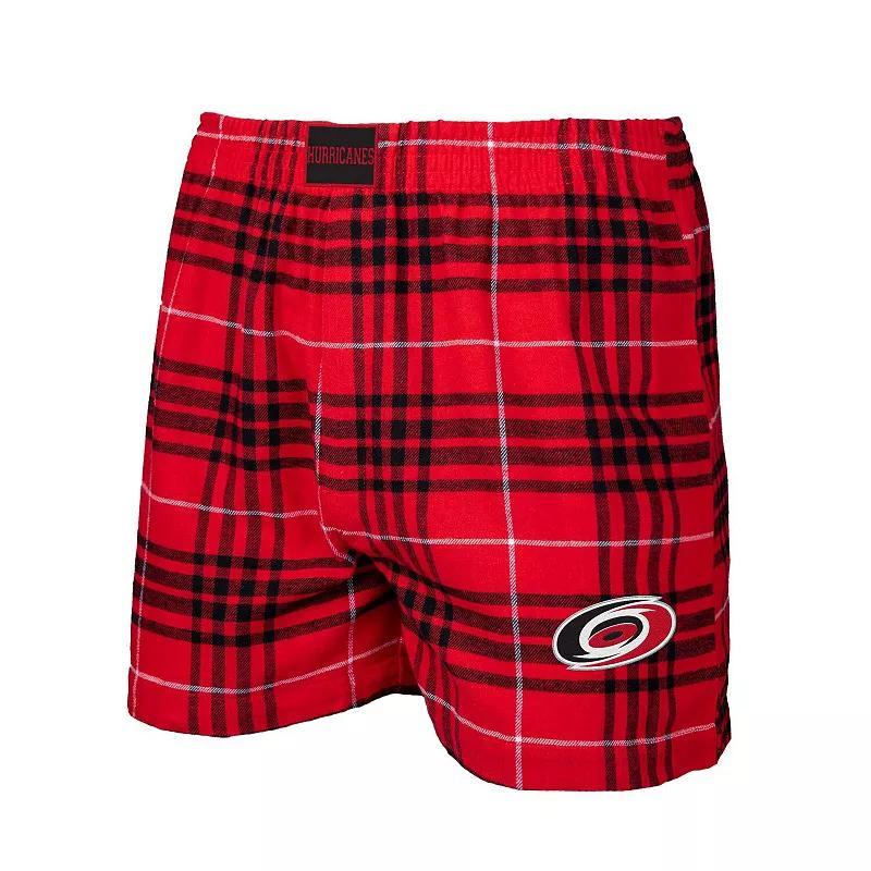 Mens Concepts Sport /Black Carolina Hurricanes Concord Flannel Boxers Product Image