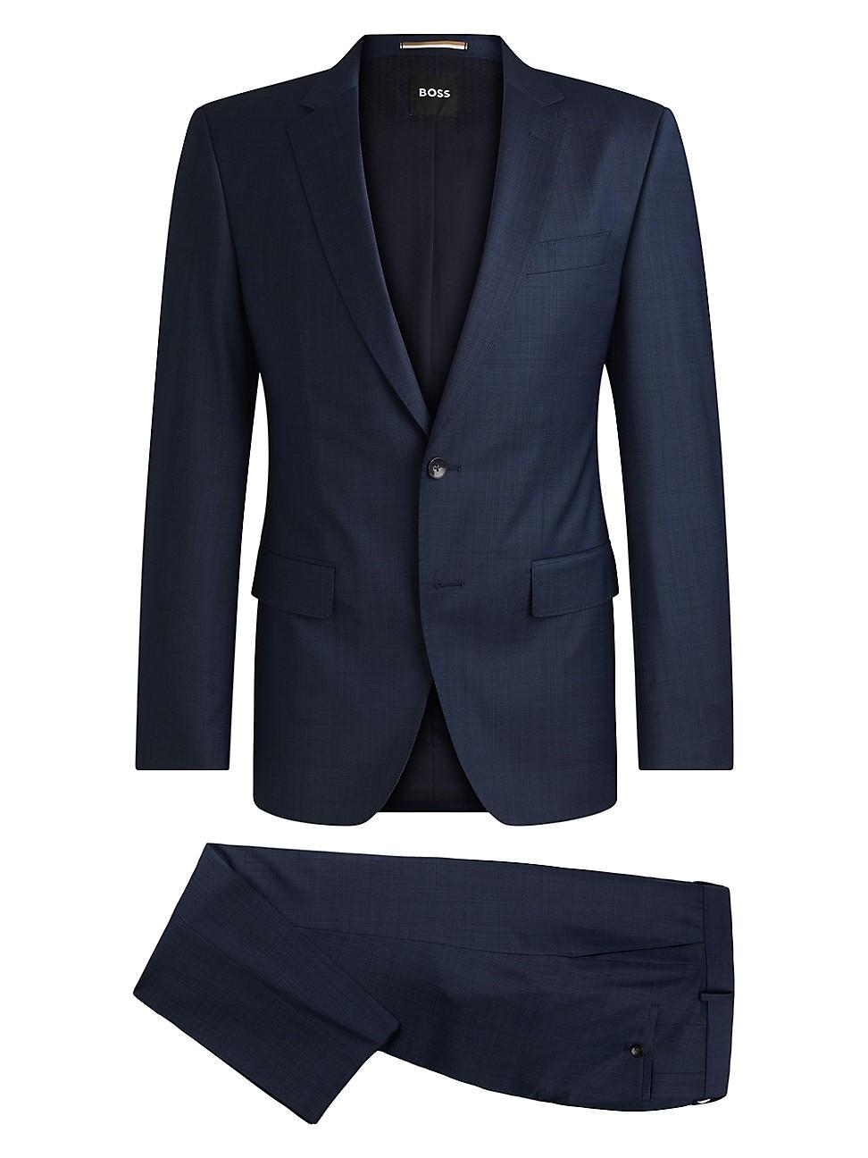 Mens Slim-Fit Suit in Micro-Patterned Wool Product Image