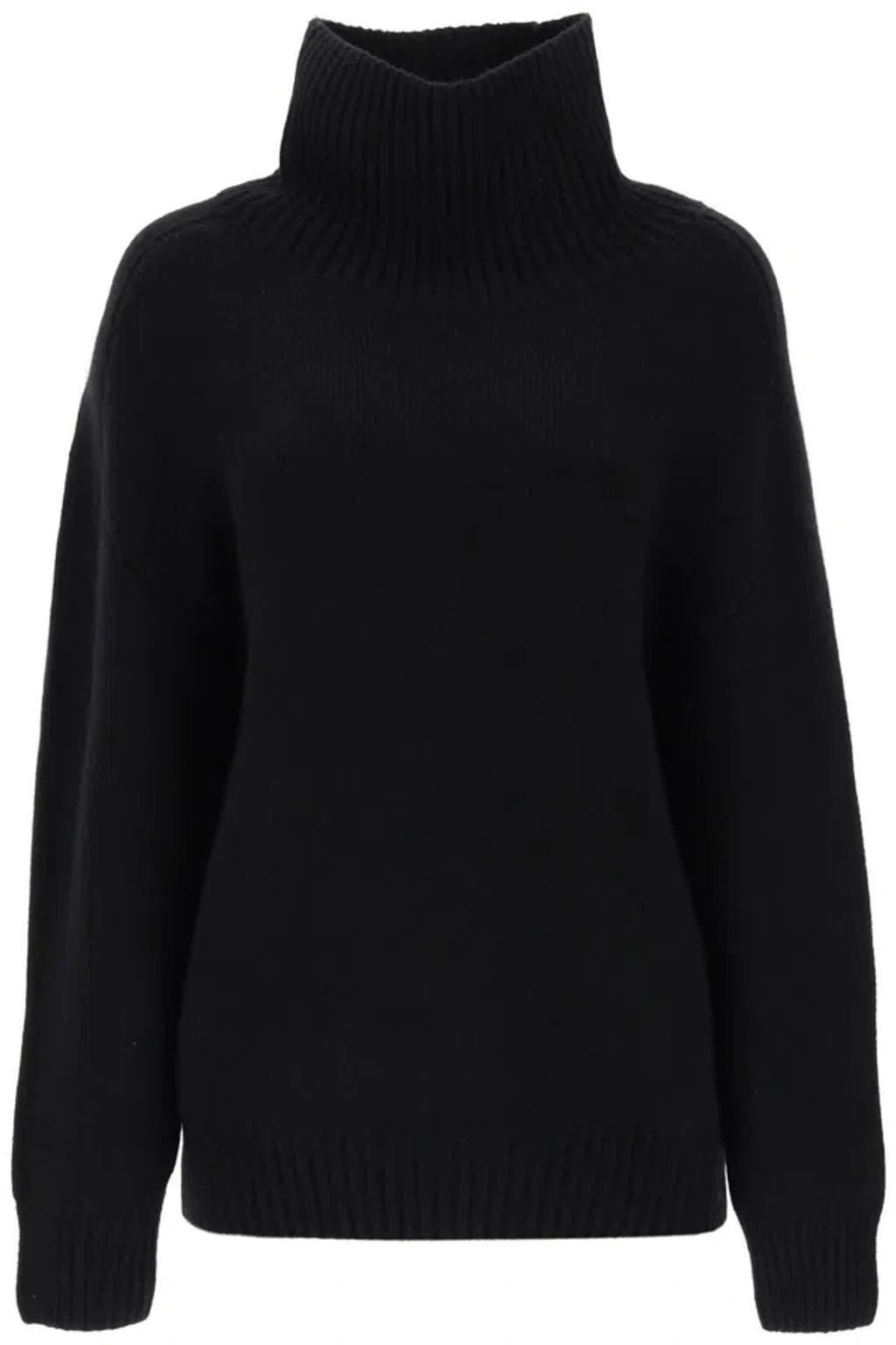 'landen' Oversized Funnel Neck Sweater In Black product image