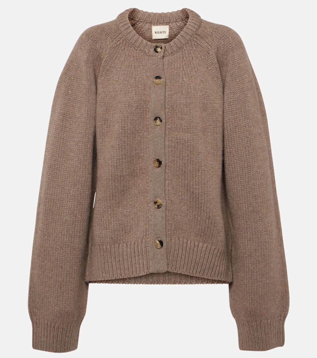 KHAITE The Emili Cashmere Cardigan In Barley product image