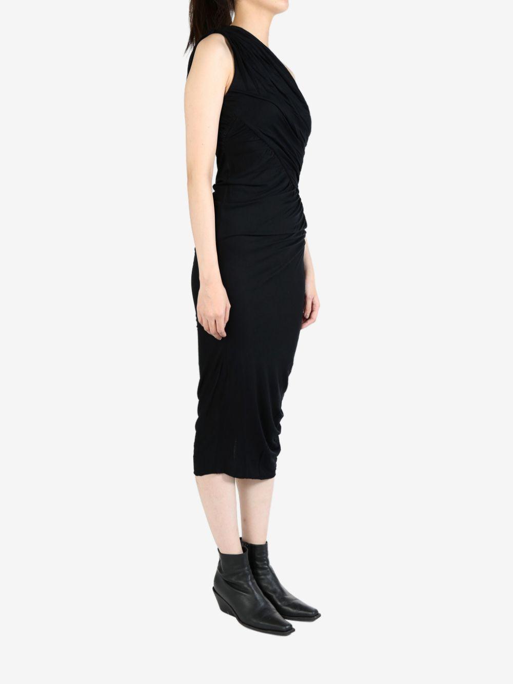 RICK OWENS Black Lido Midi Dress Product Image