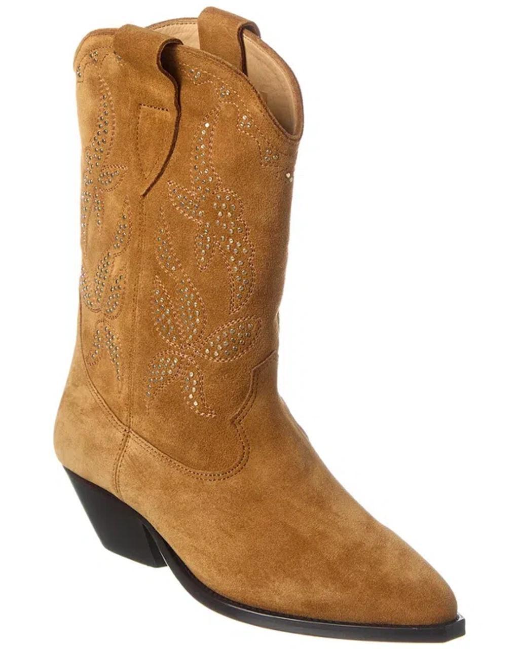 ISABEL MARANT Duerto Suede Cowboy Boot In Brown product image