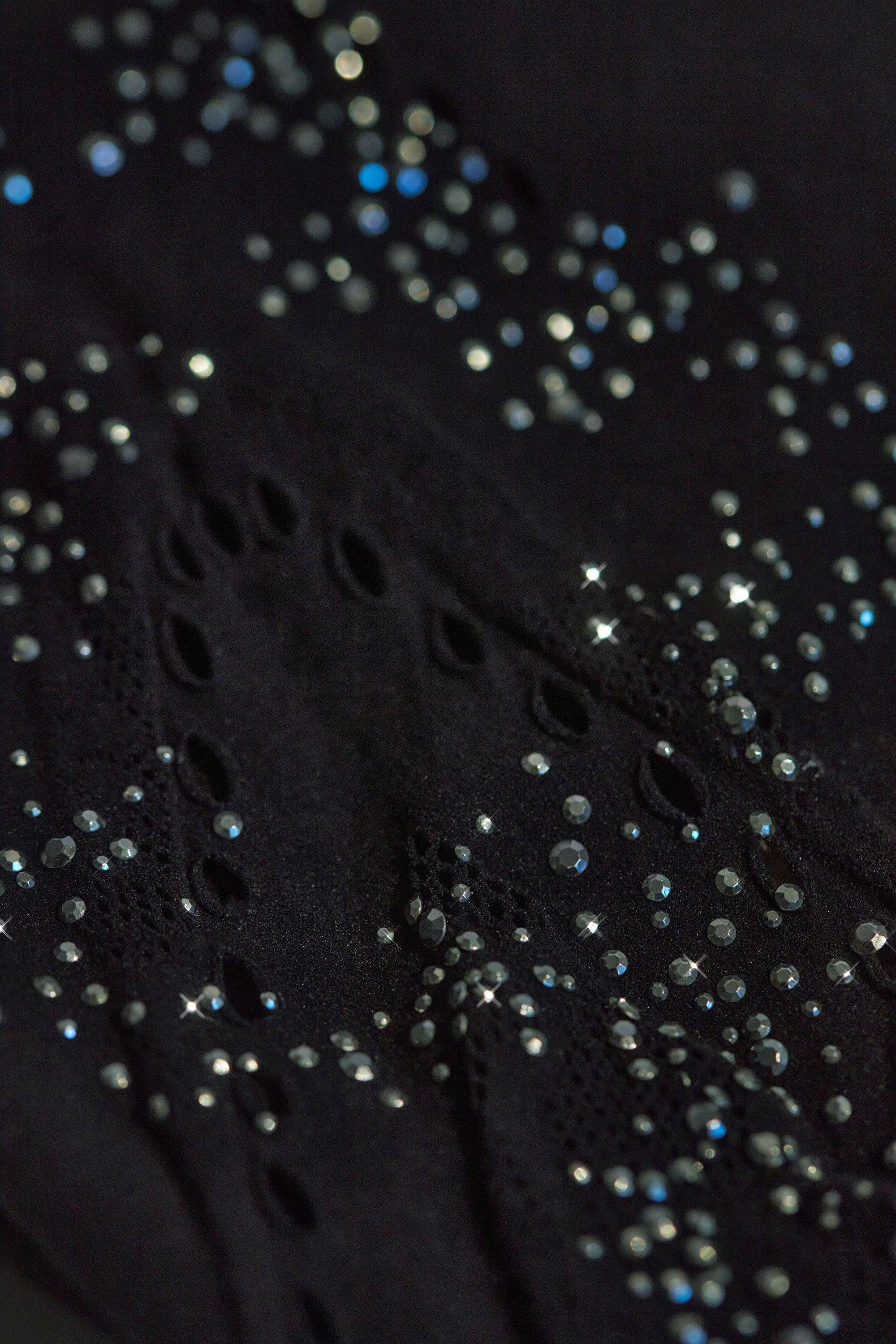 Embellished Mid-Rise Mini Skirt in Black Female Product Image