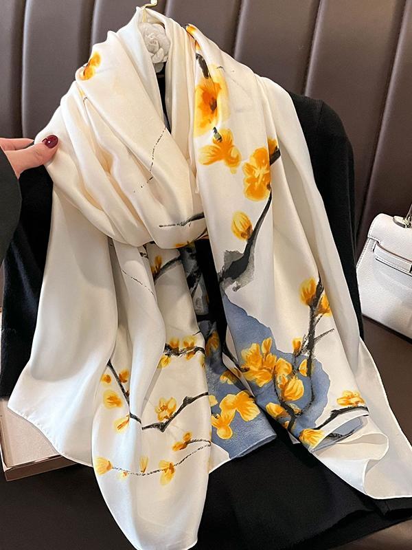 Flower Print Sun Protection Scarf Product Image