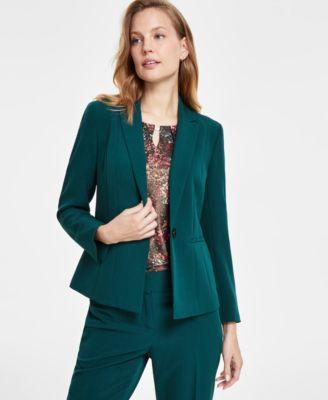 Kasper Womens Single-Button Notched-Lapel Blazer Product Image