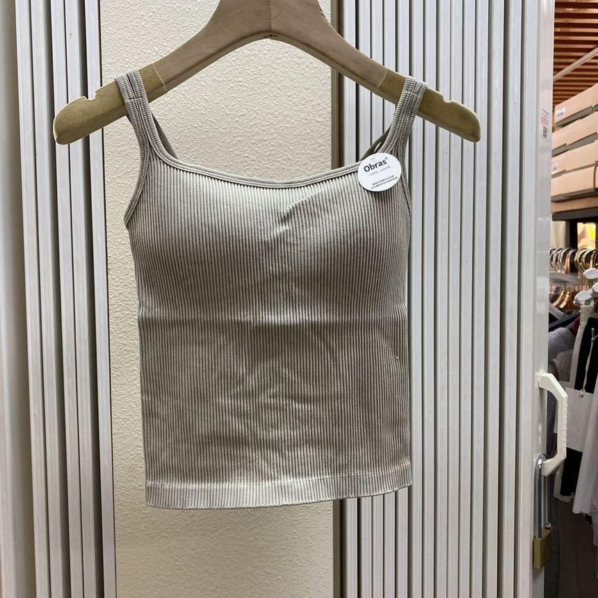 Plain Strappy Ribbed Cami Top Product Image